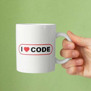 ماگ سرامیکی طرح i love code